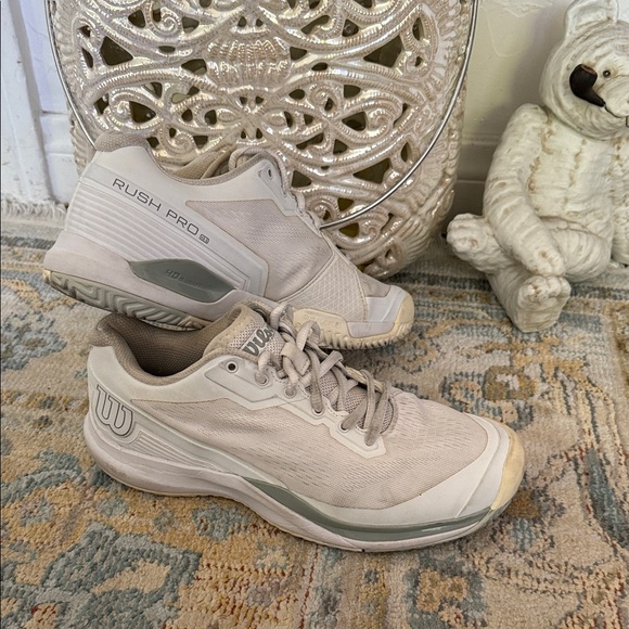 Wilson Cream and Gray Athletic Shoes - Picture 1 of 8
